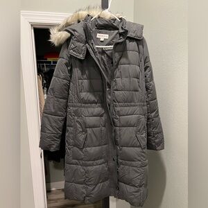 Merona Grey long puffer jacket sz S